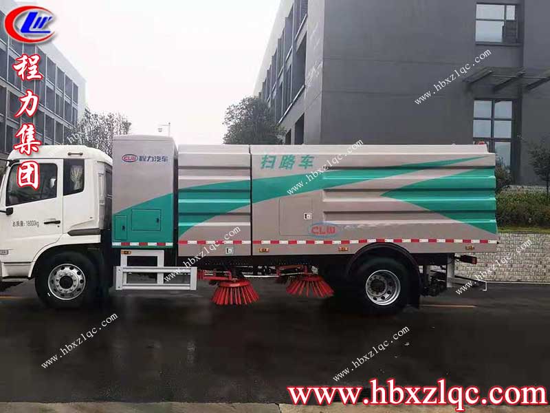 程力集團(tuán)純電動(dòng)的東風(fēng)天錦掃路車，經(jīng)濟(jì)又環(huán)保